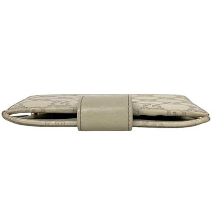 GUCCI Shima Line Agenda Cover 6-Ring System Notebook Beige White Leather Italy