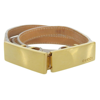 Gucci Beige Leather Gold Hardware Narrow Belt Size 75 30 91cm 35.8in Tom Ford