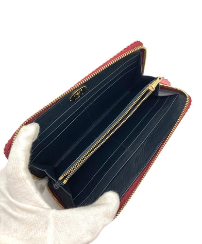 LOEWE Anagram Zip Around Long Wallet Red Nappa Leather Tassel Zipper Spain