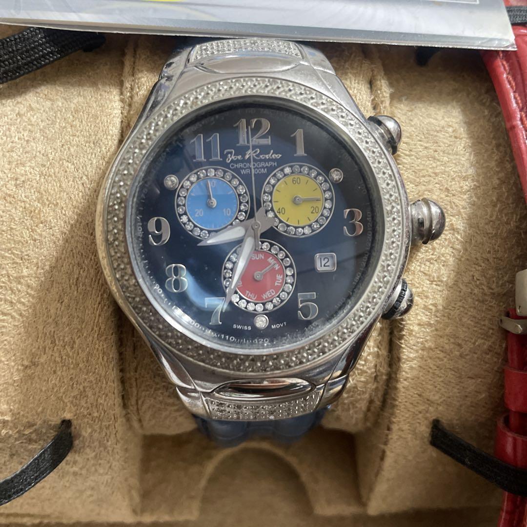 Joe Rodeo Chronograph Diamond Quartz Analog Watch Replacement Belt From Japan