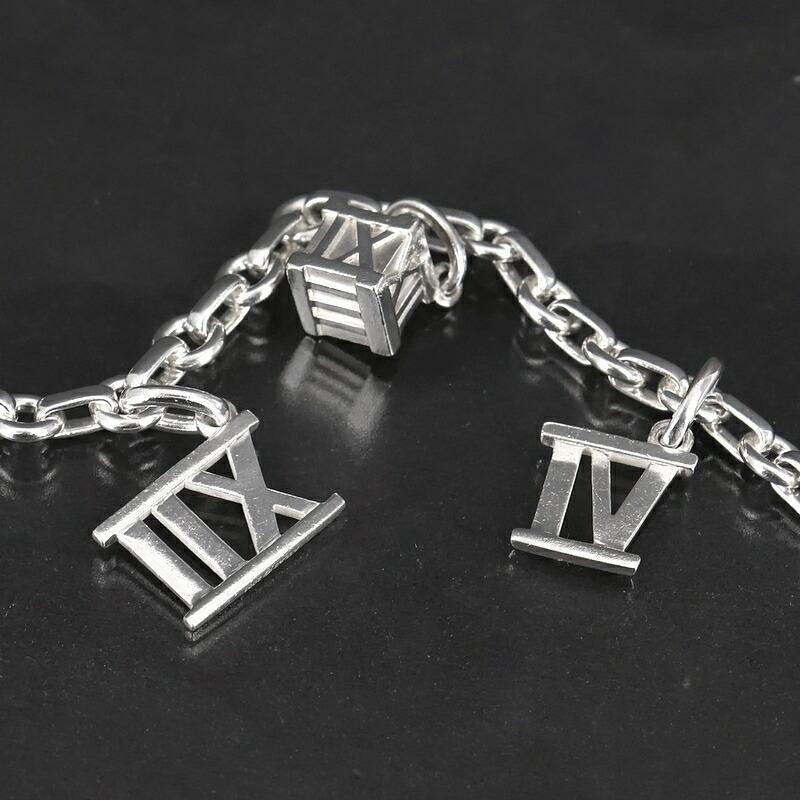 Tiffany & Co Sterling Silver 925 Atlas Donut Chain Link Charm Bracelet L 16.5cm