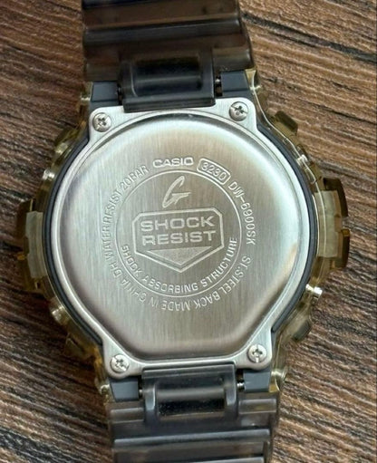 CASIO G-SHOCK DW-6900SK Skeleton Clear Yellow Smoke Resin Digital Watch 49mm