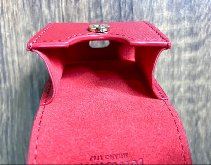 Pomellato Red Leather Keychain AirPods Case Holder