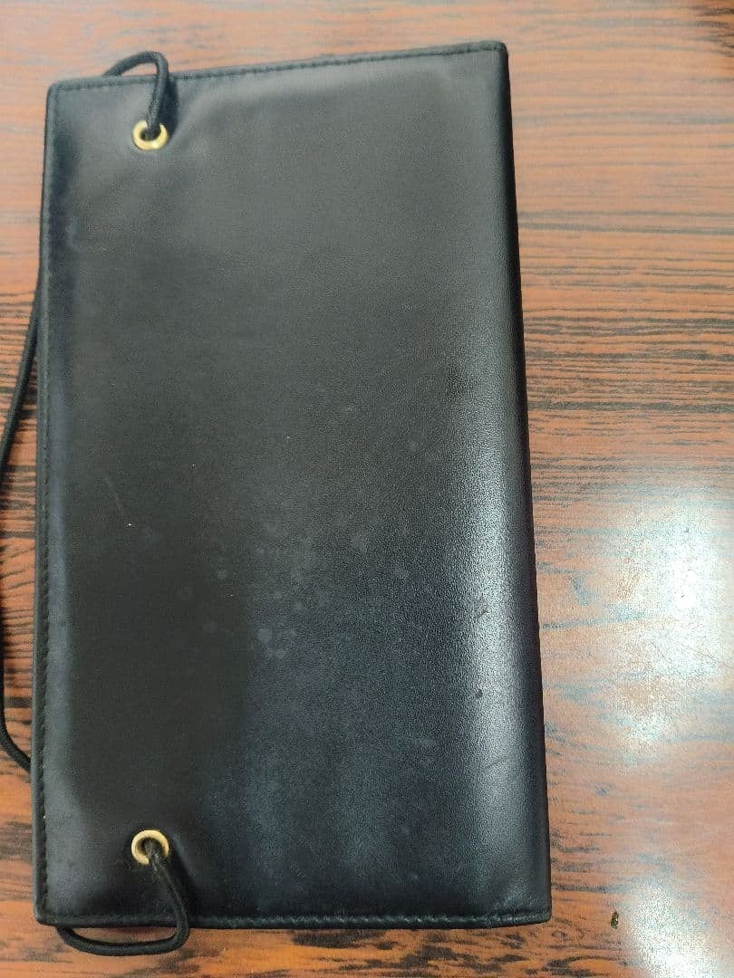PRADA Leather Notebook Cover Case Black Rubber Band Closure Italy 10x18cm