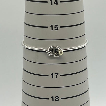 Tiffany&Co. Auth Love Knot Hook Eye Bangle 925 Silver 18K YG 750 Combo 16cm 6.3"