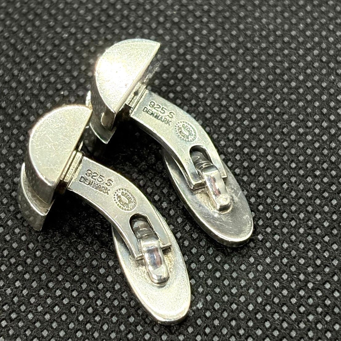 Georg Jensen Cufflinks Model 67 Sterling Silver 925 Men's Vintage Denmark Design