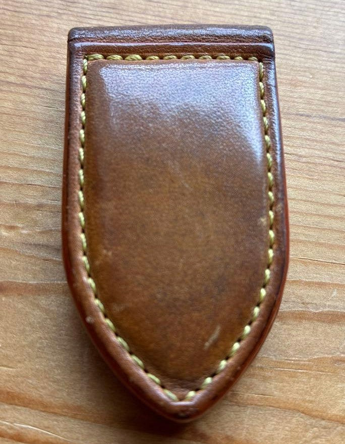 Louis Vuitton Leather Money Clip Brown Nomade Vachetta LV Logo Authentic France