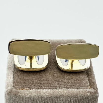 Georg Jensen x Royal Copenhagen Cufflinks White Porcelain Gold Crown Denmark