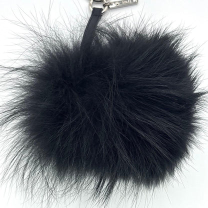 Authentic Fendi Monster Bugs Eye Black Fur Bag Charm Key Chain Ring
