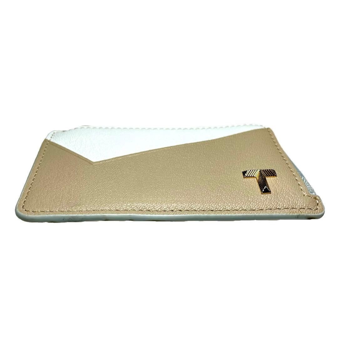 Tiffany & Co. Leather Fragment Coin Case Card Case T Logo Zip Near Mint