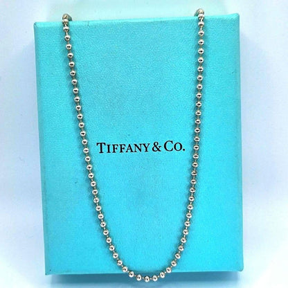 Old Tiffany & Co Sterling Silver 925 Long Ball Chain Necklace 86cm 33.8in 2.4mm