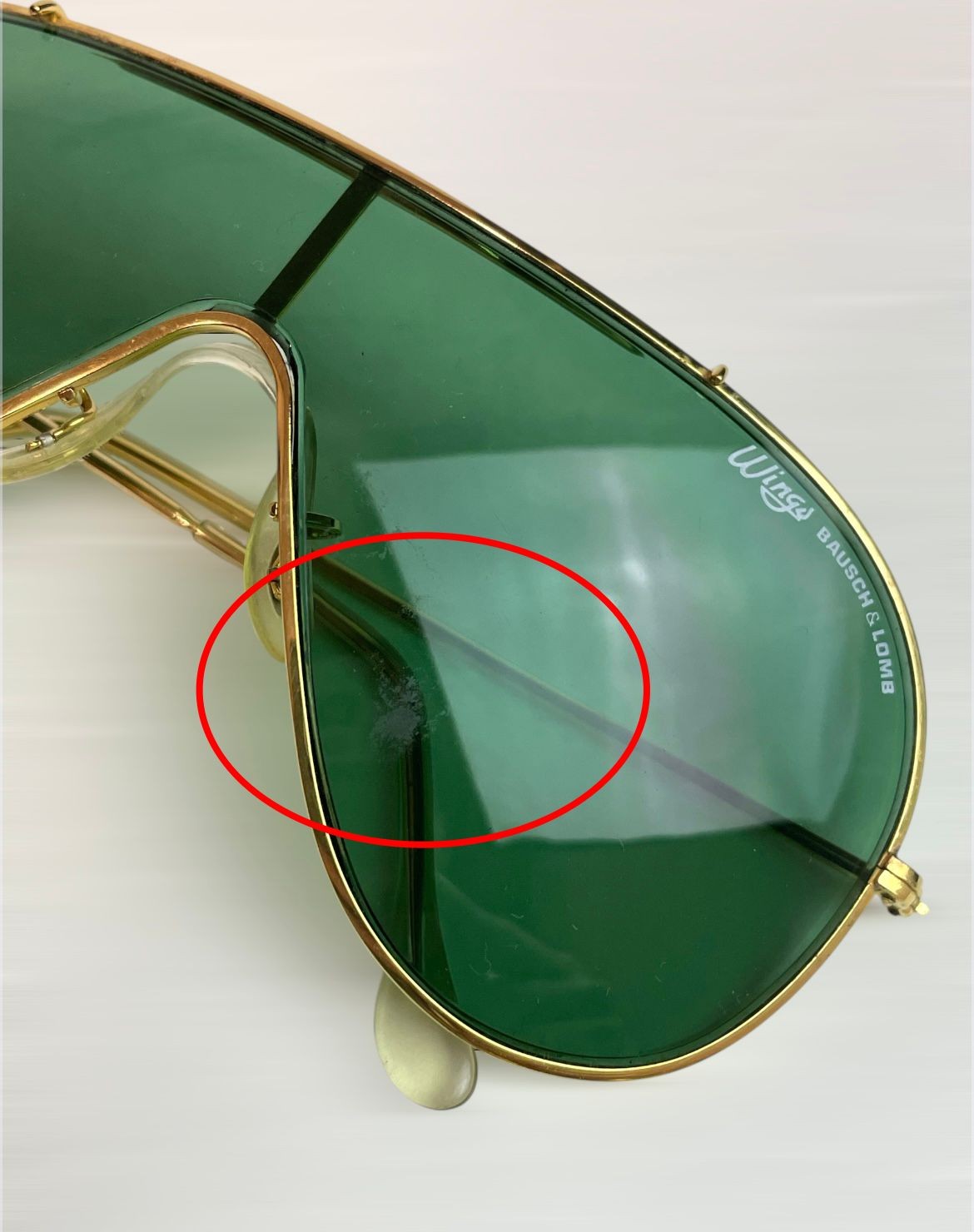 Ray Ban Wings Single Lens Sunglasses Bausch Lomb USA Vintage Designer Eyewear