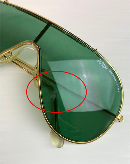 Ray Ban Wings Single Lens Sunglasses Bausch Lomb USA Vintage Designer Eyewear
