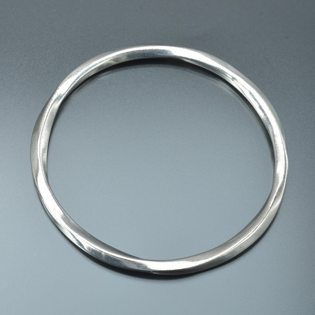 Tiffany & Co Sterling Silver 925 Knife Edge Twisted Bangle L 22cm 8.6in