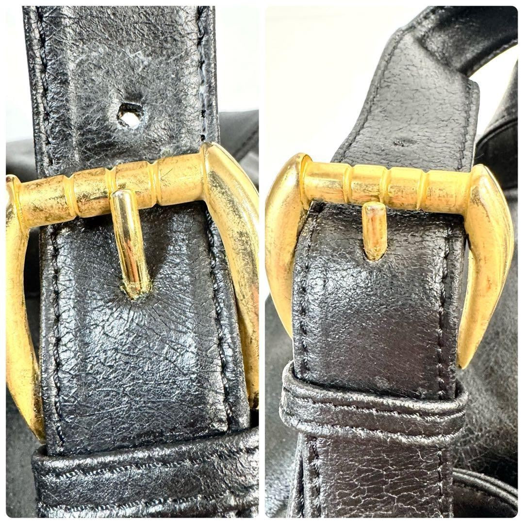 Vintage GIANNI VERSACE Medusa Black Leather Backpack Excellemt