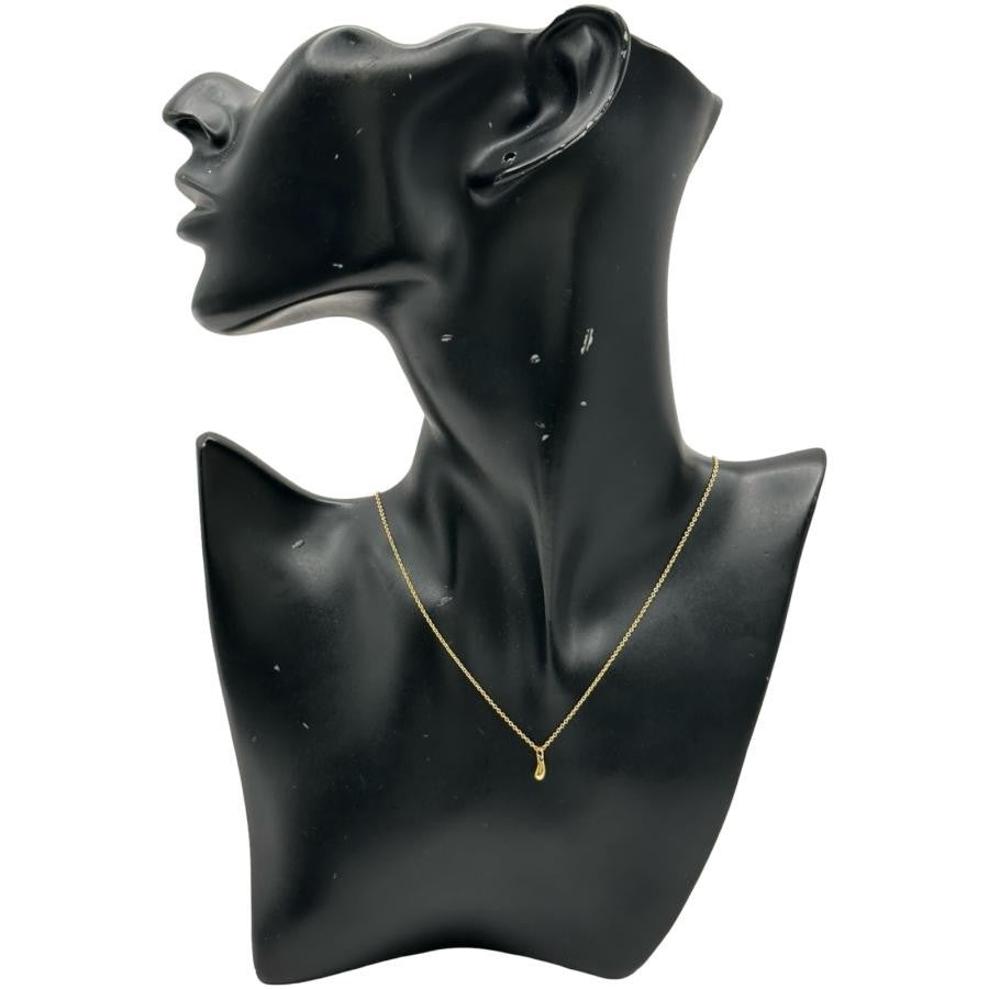 Tiffany & Co Yellow Gold 18K Teardrop Pendant Necklace L 40cm 15.7in Excellent