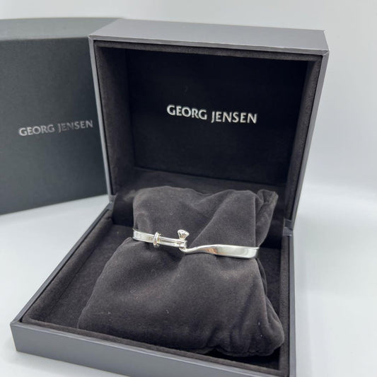 Georg Jensen # 204 Sterling Silver Torun Bracelet Size L Denmark Vintage W/Box