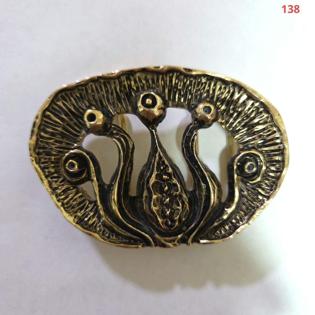 Auth Christian Lacroix Antique Vintage Gold Belt Buckle 30-40 Years Old Used