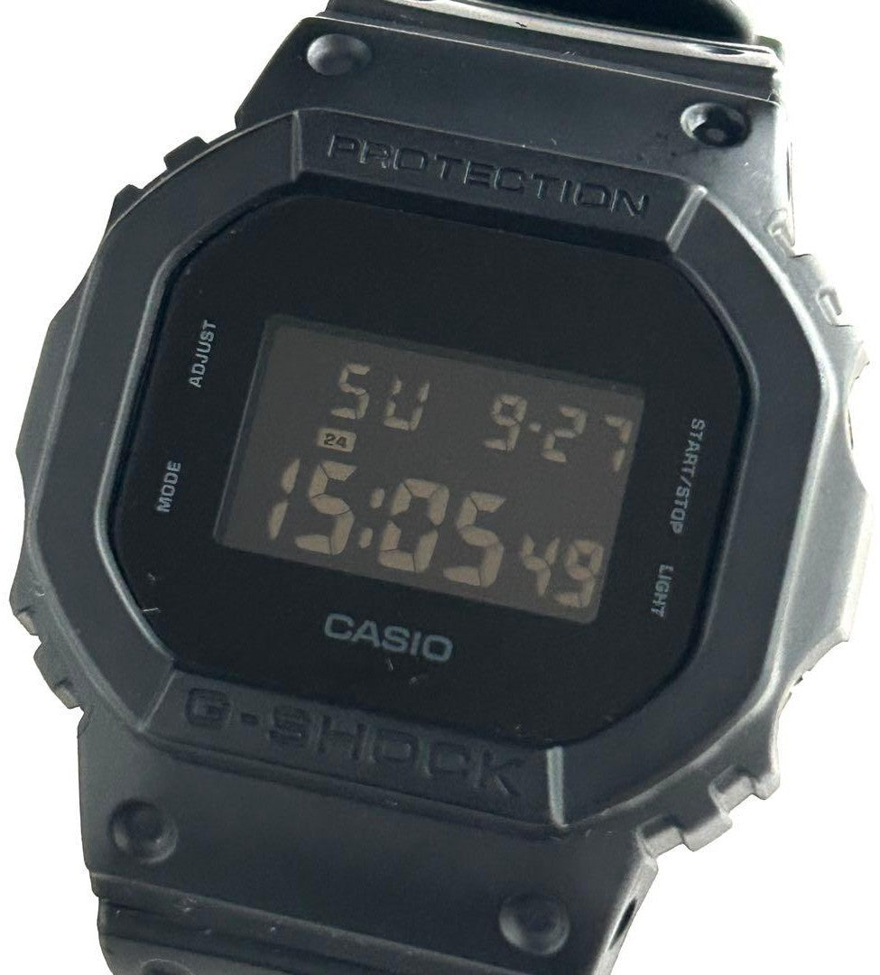 CASIO G-SHOCK DW-5600UBB All Black Mens Digital Watch New Battery Resin 43mm