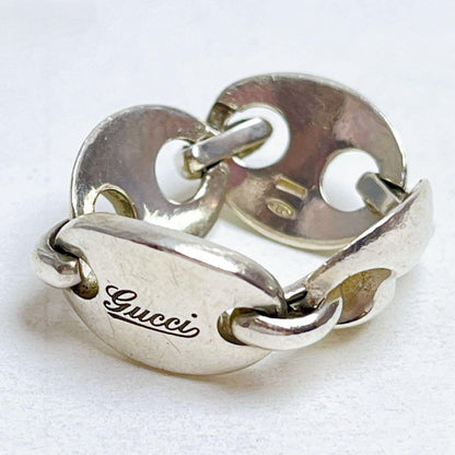 Gucci Sterling Silver 925 Marina Link Chain Ring Size 51 US 5.5