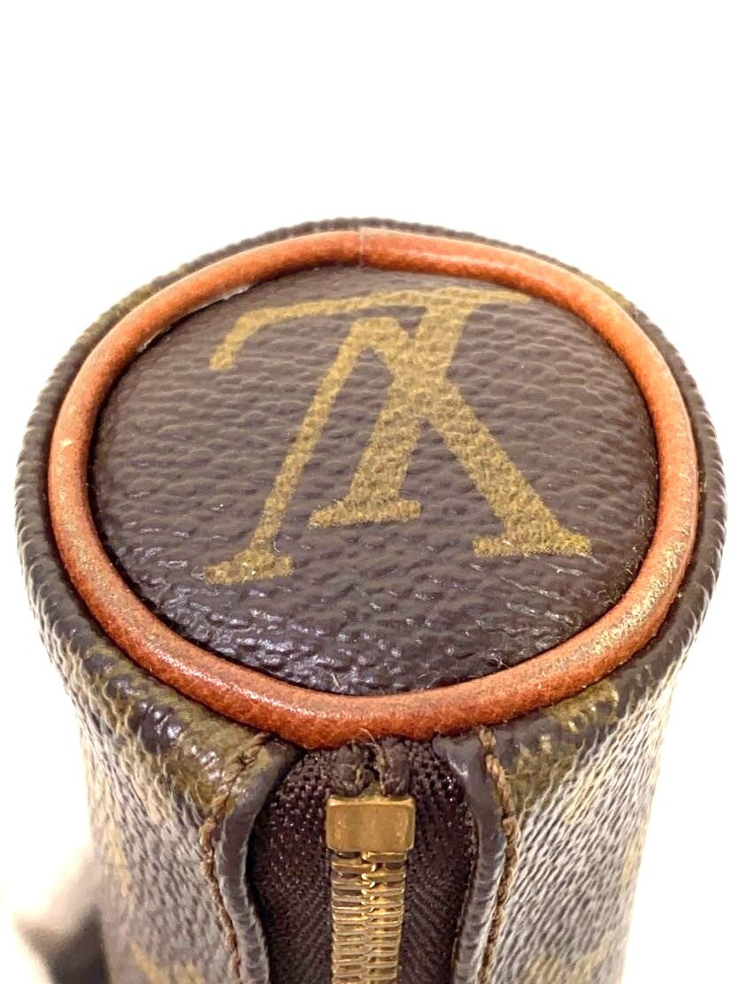 Louis Vuitton Etui Trois Balles Golf Ball Case Monogram Canvas Brown Authentic