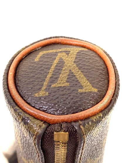 Louis Vuitton Etui Trois Balles Golf Ball Case Monogram Canvas Brown Authentic