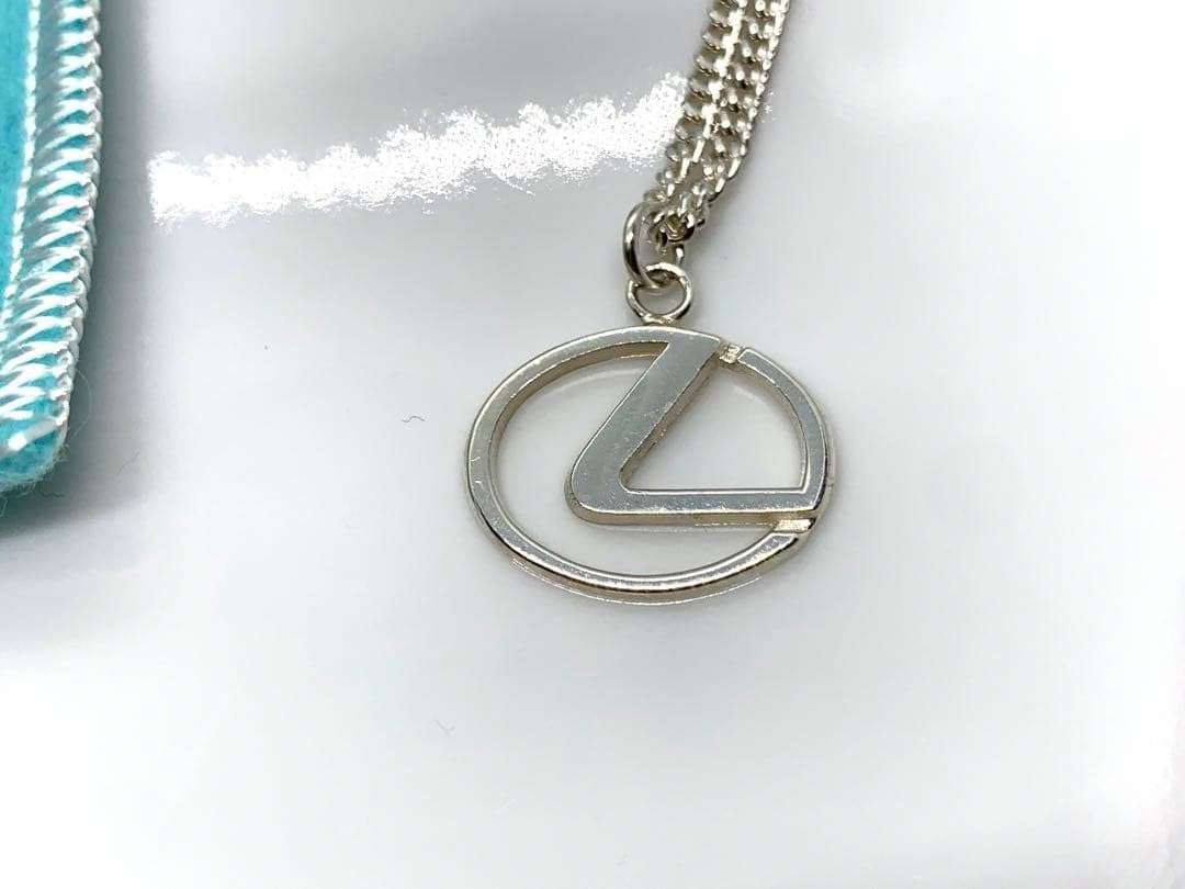 Tiffany & Co x Lexus Collaboration Emblem Silver 925 Necklace Top Charm Rare