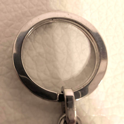 Cartier Double C Logo Spinning Keychain Key Ring Silver Authentic 2.8in Preowned