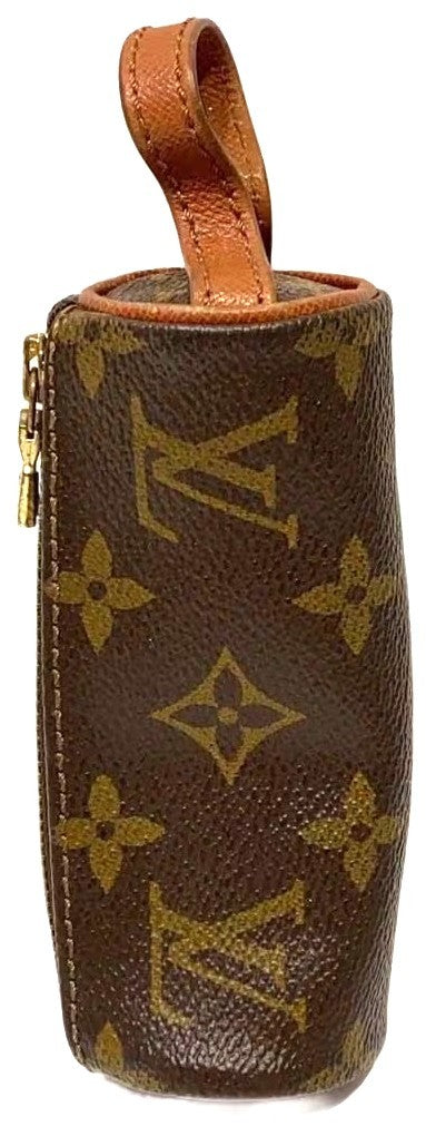 Louis Vuitton Etui Trois Balles Golf Ball Case Monogram Canvas Brown Authentic