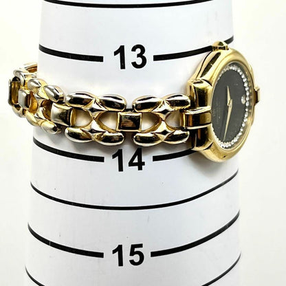 Vintage Raymond Weil GENEVE 9954 18K Gold Plated Rhinestone Wristwatch Women