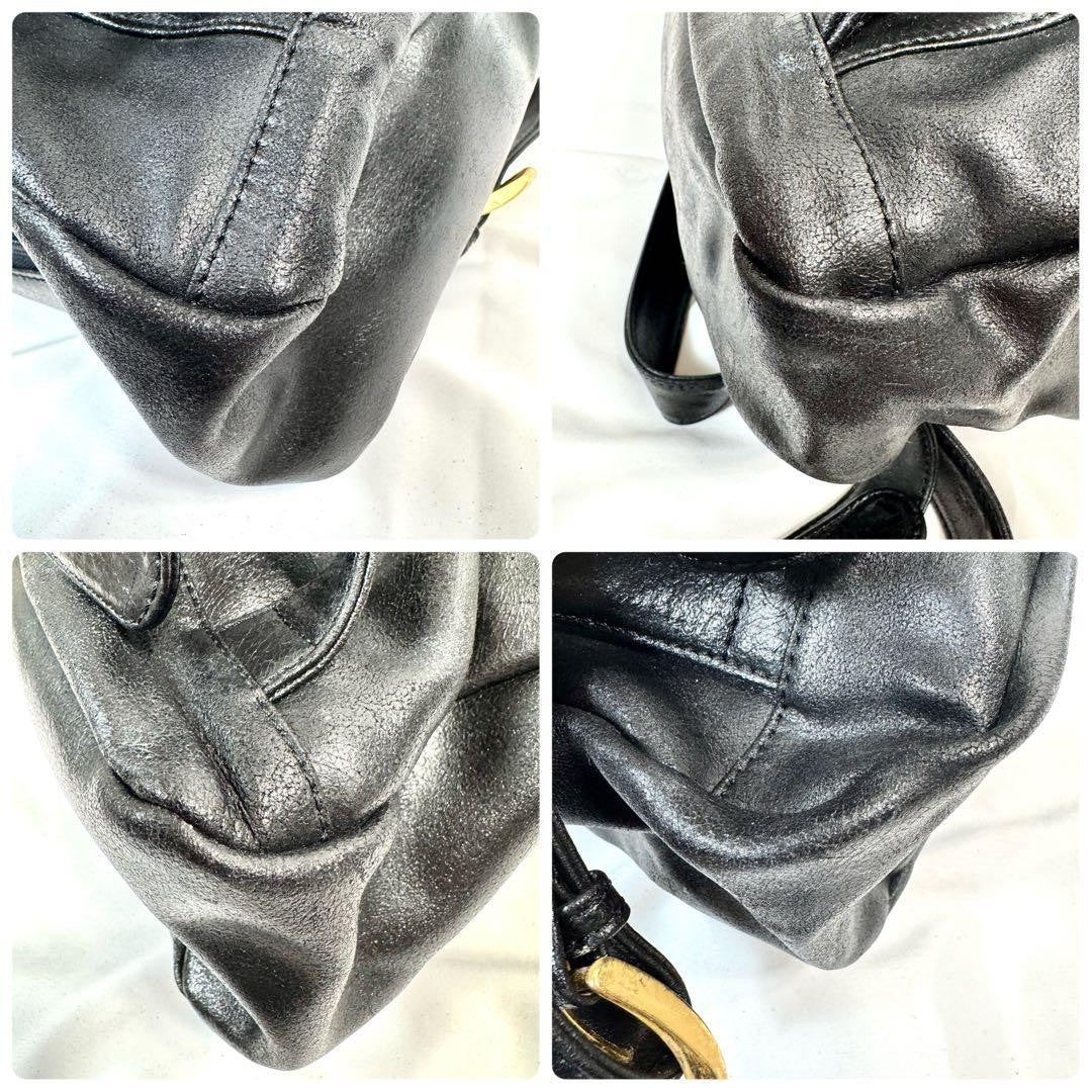 Vintage GIANNI VERSACE Medusa Black Leather Backpack Excellemt
