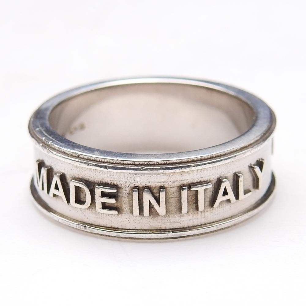 Vintage GUCCI Logo Ring Sterling Silver 925 Size 55 US 7 With Box Used Japan