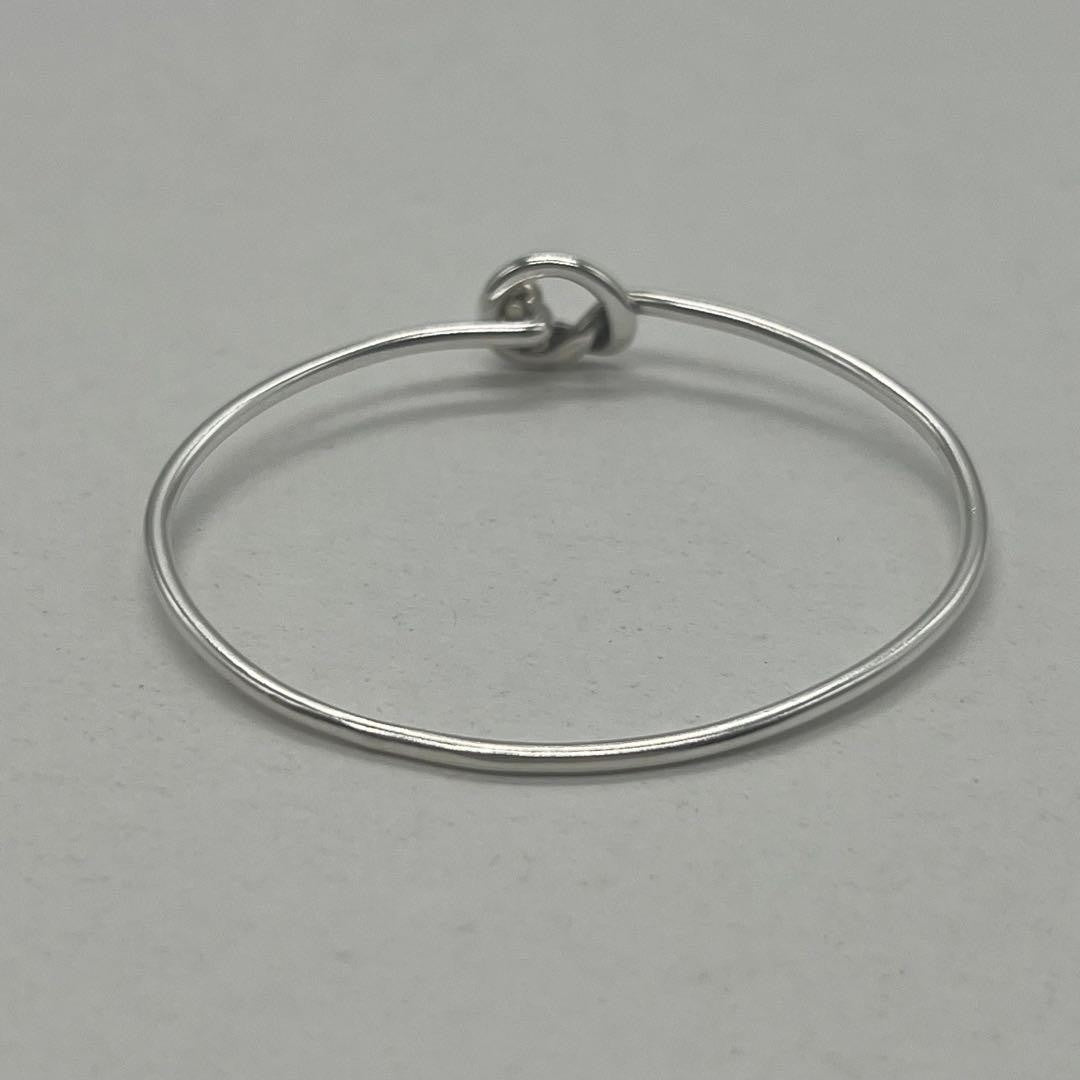 Tiffany&Co. Auth Love Knot Hook Eye Bangle 925 Silver 18K YG 750 Combo 16cm 6.3"