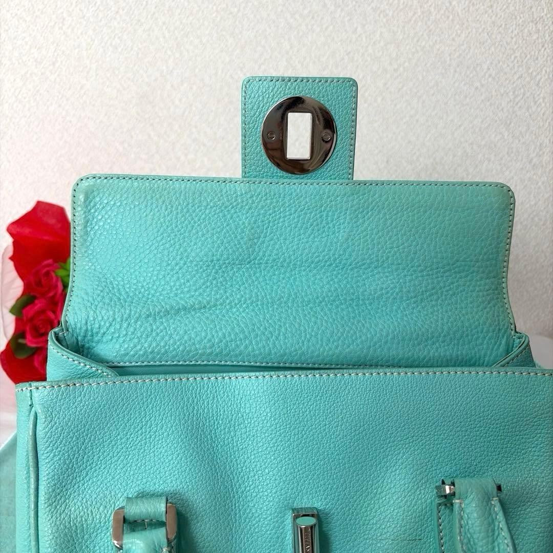 Tiffany & Co Manhattan Satchel Tiffany Blue Calf Leather Handbag Silver Hardware