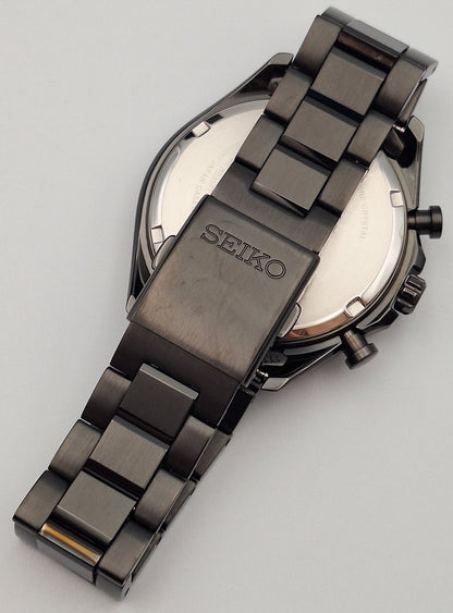 Seiko Selection Solar Chronograph SBPY169 Black Watch Tachymeter V175 Japan