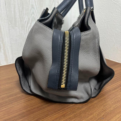 Authentic Chloe Dolly Tote Bag Leather Handbag Gray Japan Used