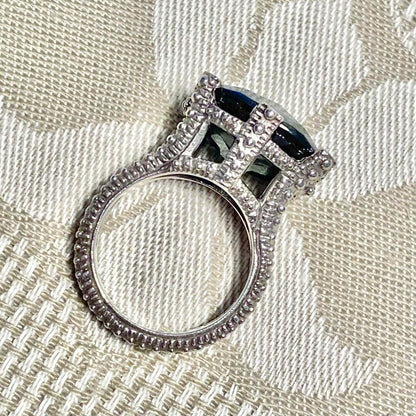 Stephen Dweck Sterling Silver 925 Facet Hematite Ring Size 48.5 US 4.75 Mint