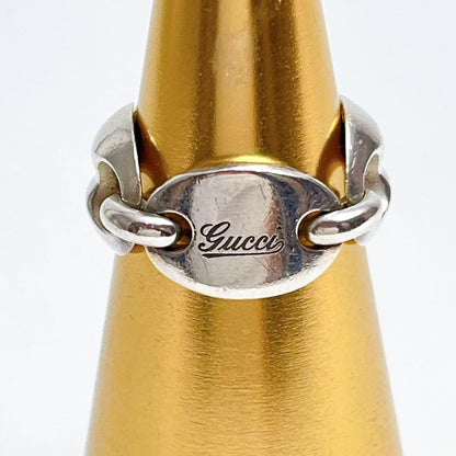 Gucci Sterling Silver 925 Marina Link Chain Ring Size 51 US 5.5