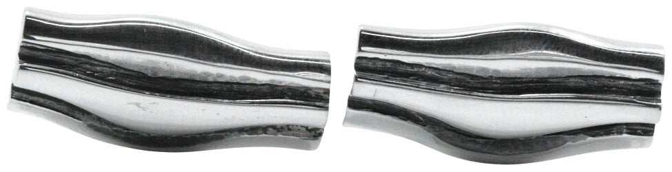 Georg Jensen #204 Cufflinks Silver 925 Wave Ripple Denmark Men 0.5x1.1in. Used