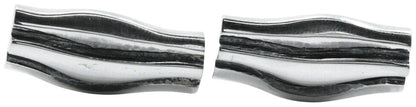 Georg Jensen #204 Cufflinks Silver 925 Wave Ripple Denmark Men 0.5x1.1in. Used