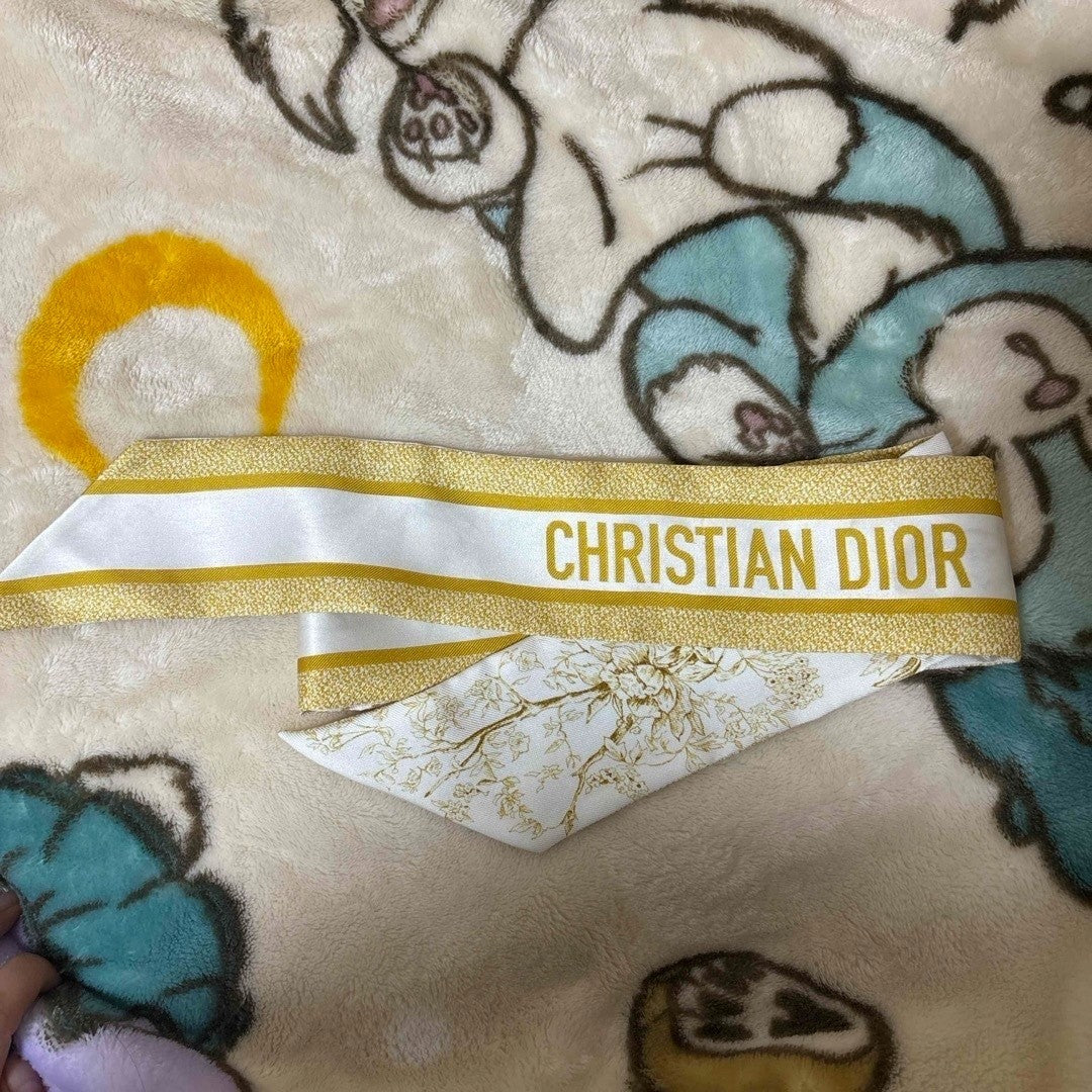 Christian Dior Mitzah Silk Scarf  Yellow Used