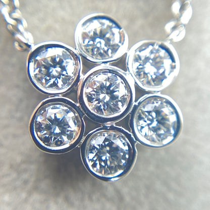 Tiffany & Co. Platinum Pt950 7P Diamond Flower Garden Necklace L 41cm 16"