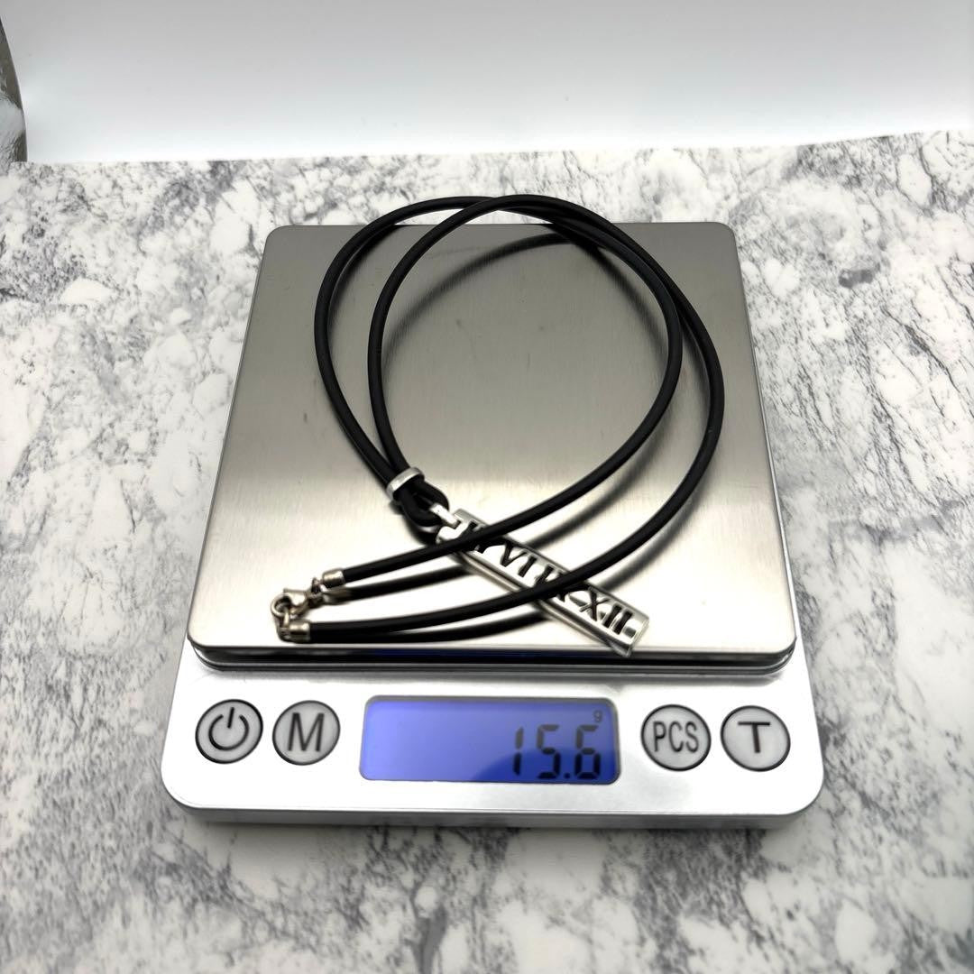 Tiffany & Co Atlas Sterling Silver 925 Roman Numeral Bar Pendant Necklace 50cm