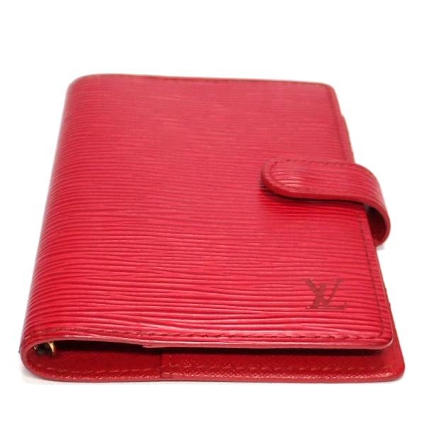 Louis Vuitton Agenda PM Epi Leather Notebook Cover Red Rouge A6 Gold Hardware