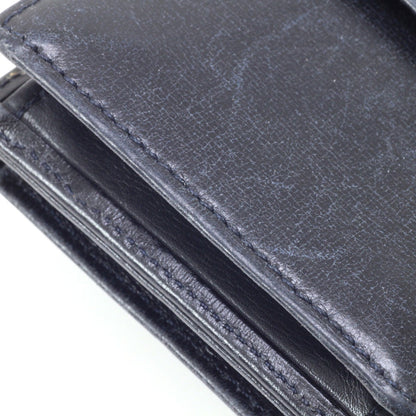 Cartier Sapphire Line Coin Case Purse Wallet Navy Leather Gold HW Authentic Used