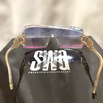 CAZAL 858 COL.255 Sunglasses Clear Pink Turquoise SWAGGER Collab Germany 61□21-1