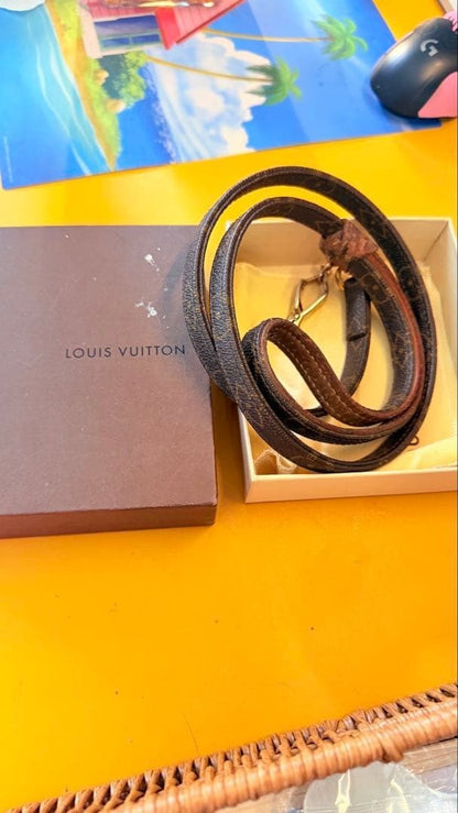Louis Vuitton Monogram Pet Leash Lesse Baxter MM M58056 Dog Leather 110cm 43.3in