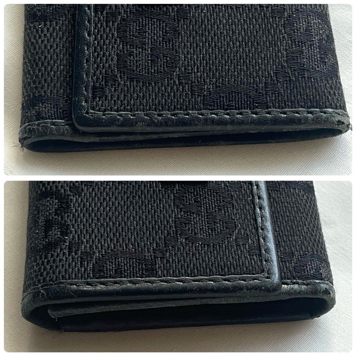GUCCI GG Canvas Leather 6-Key Case Holder Black Unisex Small Authentic Italy