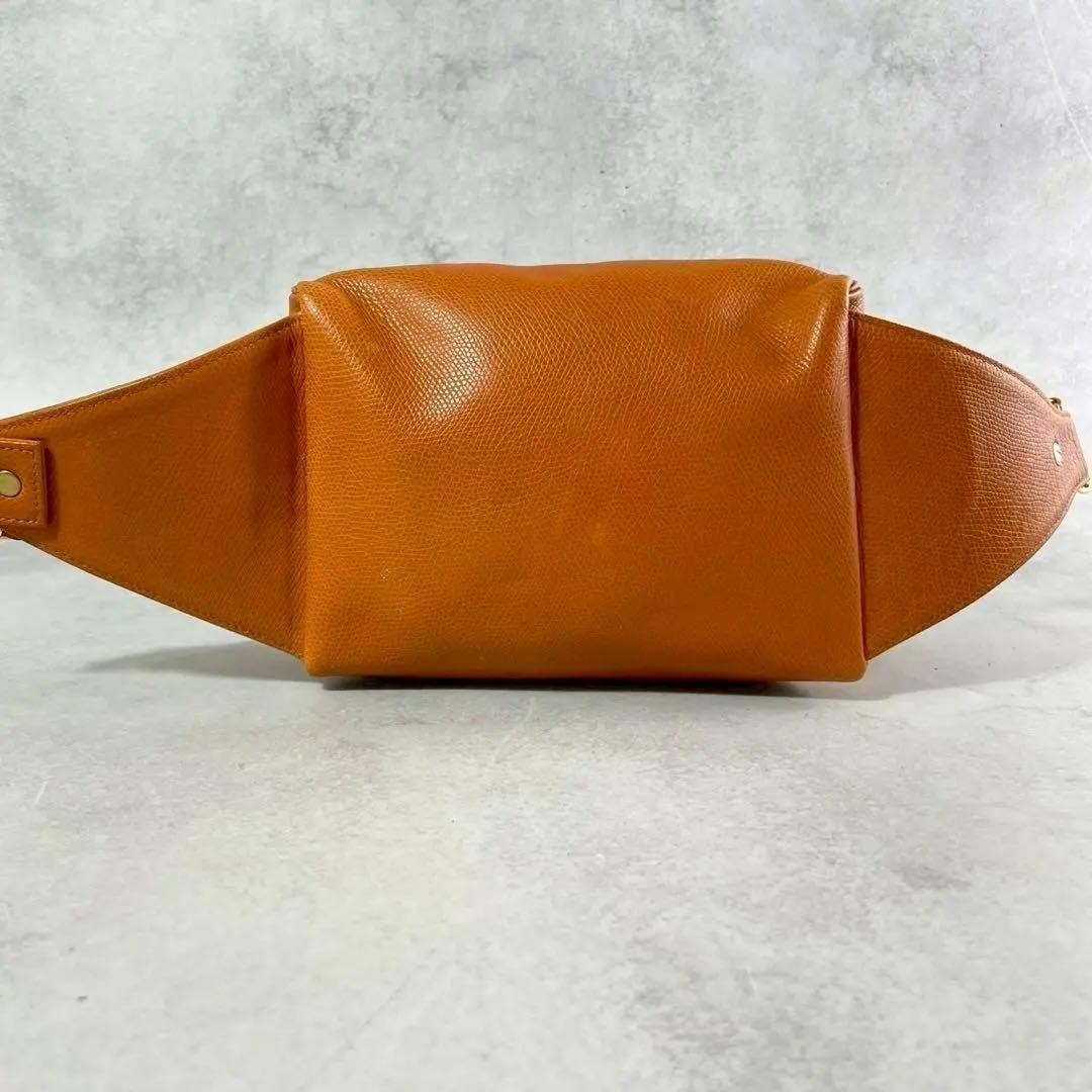 Rare MCM Brown Leather Body Bag Waist Bag Crossbody Gold Hardware Authentic