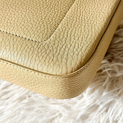Tiffany & Co Gold Hardware Beige Leather Mini Handbag Top Handle Near Mint